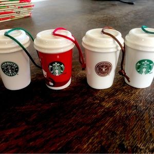 4 Starbucks Ornaments